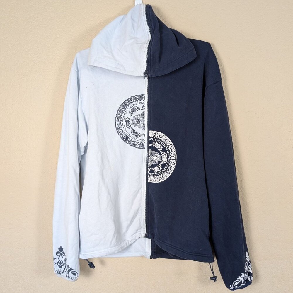 Microsoft Yin and Yang Zip up Hoodie Navy White Unisex US L Promotional